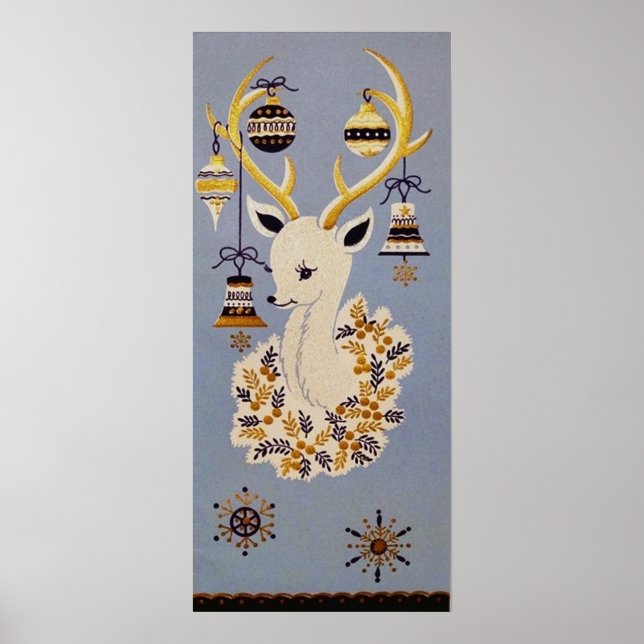 Retro vintage julrenar poster Helgdag (Framsidan)