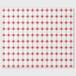 Retro Vintage-julstjärnor i rött och vitt Presentpapper