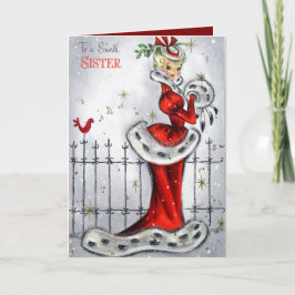 retro vintage-julsyster - lägg till känsla helgkort