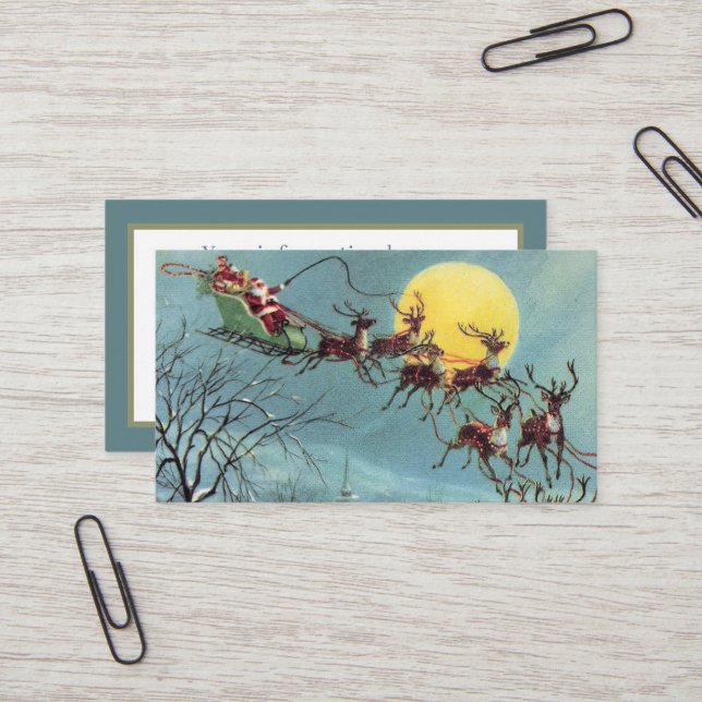 retro vintage jultomte  visitkort (Fram/Back In Situ)