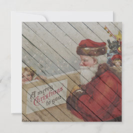 Retro
 | Vintage Jultomten med barn Julkort