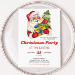 Retro Vintage jultomten Party Inbjudningar<br><div class="desc">Sprid helgdag med vår anpassade julutskrivbara inbjudan,  perfekt för att samla vänner och familj för ett festligt firande. Med elegant och lättredigerad text anger den här inbjudan tonen för en glatt julhelg. 45SE B</div>
