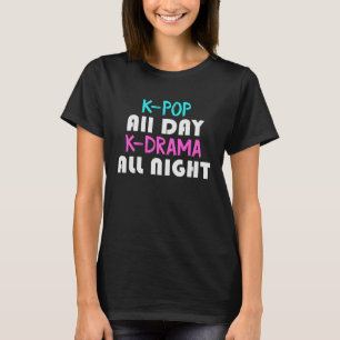 Retro Vintage K Pop hela dagen K Drama hela natten T Shirt