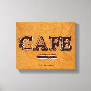 Retro Vintage Kafé Canvastryck