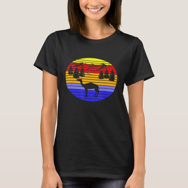 Retro Vintage Kamel Djur   T Shirt (Framsida)
