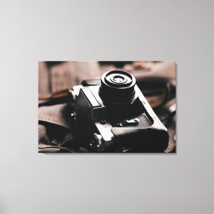 Retro, vintage kamerabild på canvas