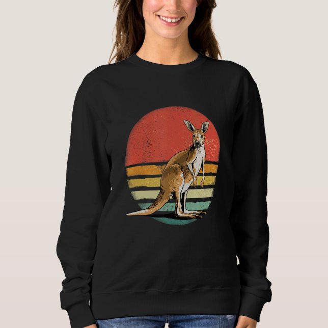 Retro Vintage Kangaroo Australia Animal Zookeeper  T Shirt (Framsida)