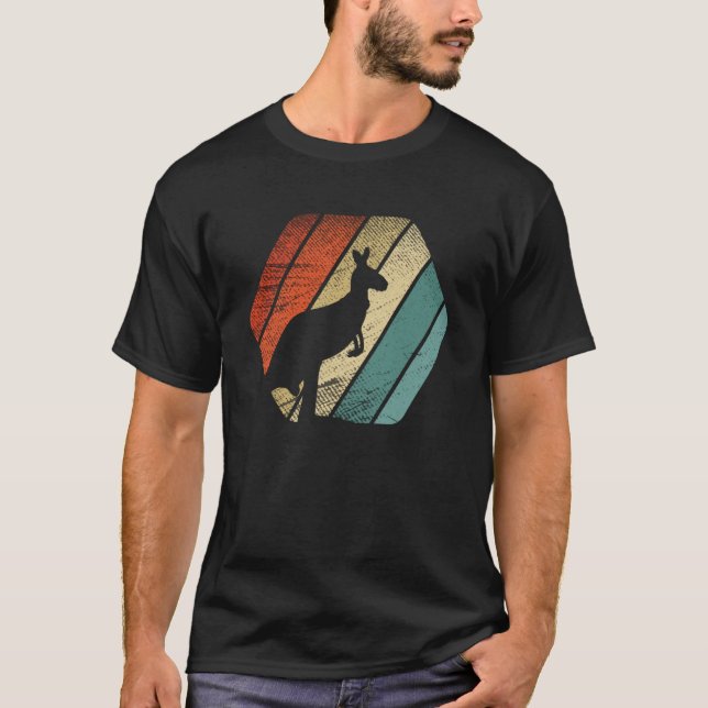 Retro vintage Kangaroo och sött djur T Shirt (Framsida)