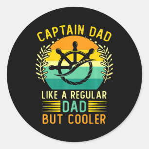 Retro Vintage kapten Pappa Fars dag Boat Runt Klistermärke