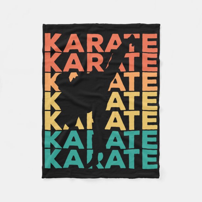 Retro Vintage Karate Gift för Karateka Fleecefilt (Framsidan)
