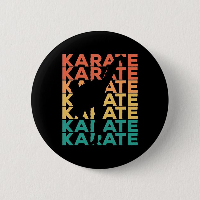 Retro Vintage Karate Gift för Karateka Knapp (Framsida)