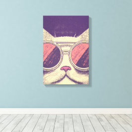 Retro Vintage Katt Canvastryck