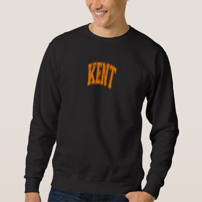 Retro Vintage Kent City USA Lång Ärmad Tröja (Framsida)