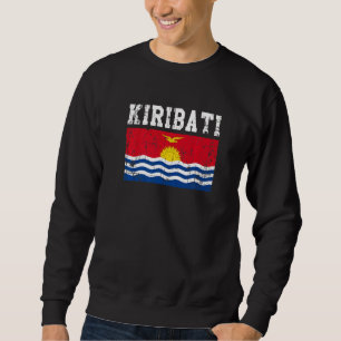 Retro Vintage Kiribati Flagga Kiribati Roots Lång Ärmad Tröja