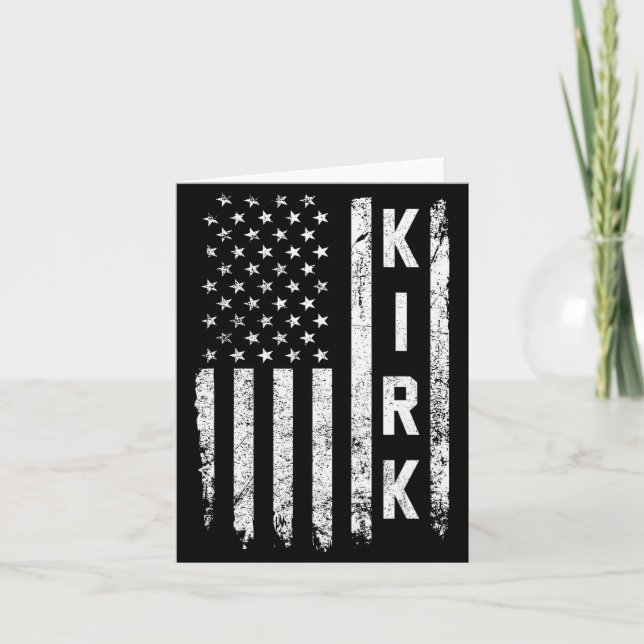 Retro Vintage Kirk Us Flag  Kort (Framsida)