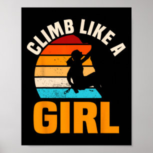 Retro Vintage Klättrare Bouldering Kvinnor C Poster