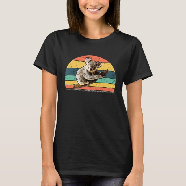 Retro Vintage Koala Animal Lover Zookeeper T Shirt (Framsida)