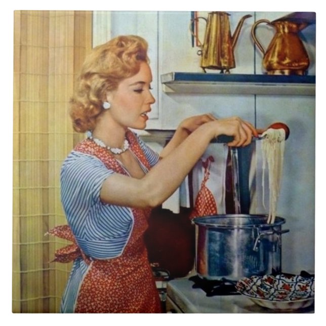 retro vintage köksdekor kakelplatta (Framsidan)