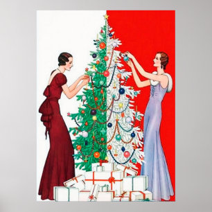 Retro vintage konst deo jul dam poster