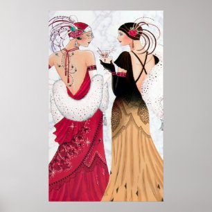 Retro vintage konst deo jul dam poster