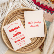 Retro Vintage Korall Typografi Bröllop