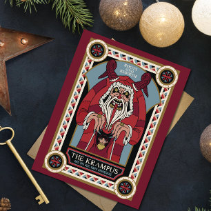 Retro Vintage Krampus och den gamla, Mörk julen