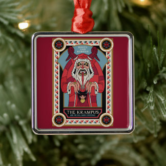 Retro Vintage Krampus och den gamla, Mörk julen Julgransprydnad Metall