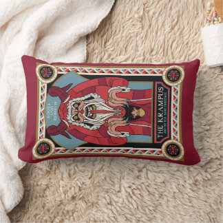 Retro Vintage Krampus och den gamla, Mörk julen Lumbarkudde