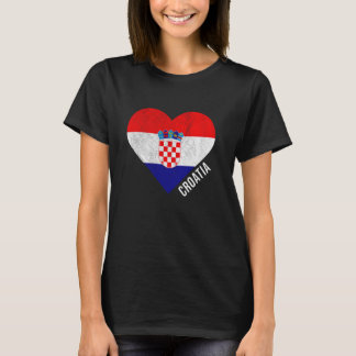 Retro Vintage Kroatien Flagga T Shirt