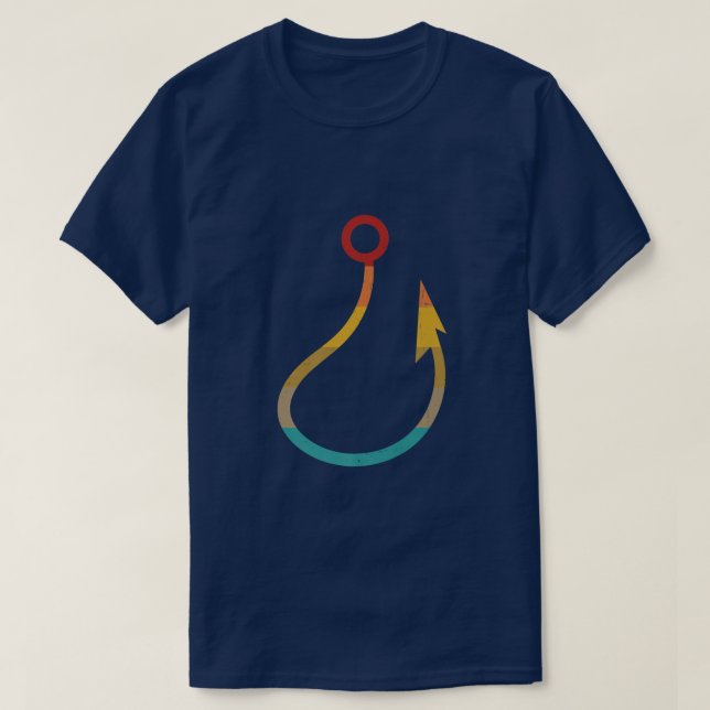 Retro Vintage Krok Fiske  T Shirt (Design framsida)