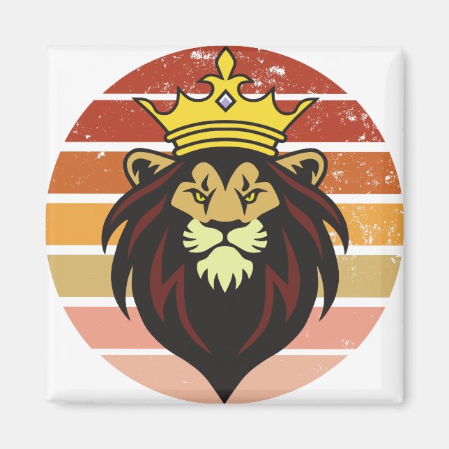 Retro vintage kung lejon magnet (Framsidan)