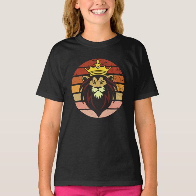 Retro vintage kung lejon T-Shirt (Framsida)