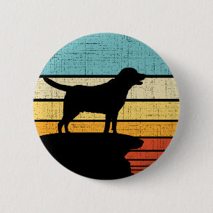 Retro Vintage Labrador Svart lab Owner Hund Puppy Knapp