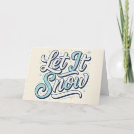 Retro Vintage Let It Snow Christmas Helgkort