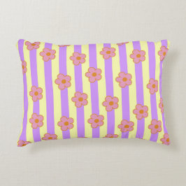 Retro Vintage Lila Rand Flower Mönster Prydnadskudde