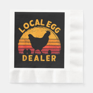 Retro Vintage Lokal Ägghandlare Bonde Kycklingägg Pappersservett