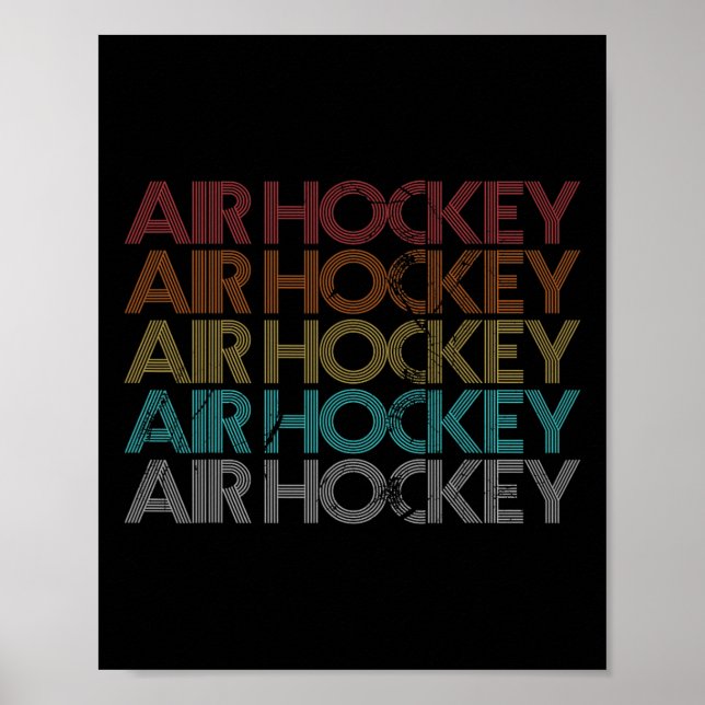 Retro Vintage Luft-Hockey  Poster (Framsidan)