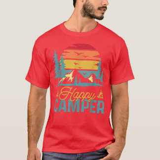 Retro Vintage Lycklig Camper Funny Matching Campin T Shirt