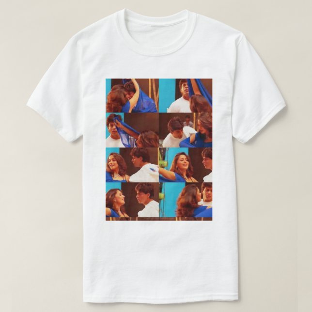 Retro Vintage Madhuri Dixit Shahrukh Khan T Shirt (Design framsida)