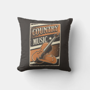 Retro Vintage Man Cave Land Music Kudde