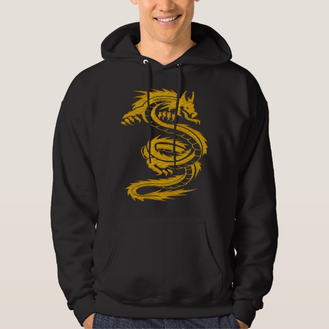 Retro Vintage Manar grahic Dragon Hoodie (Framsida)