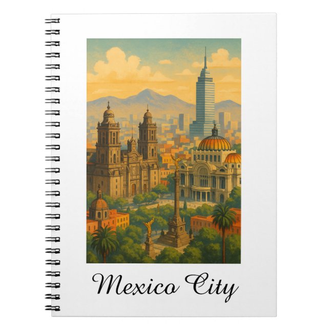 Retro Vintage Mexico City CDMX Travel Anteckningsbok (Framsidan)