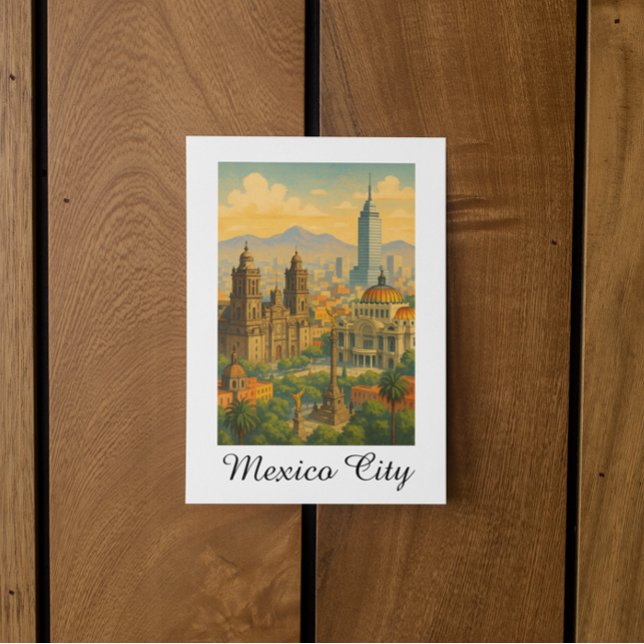Retro Vintage Mexico City CDMX Travel Vykort (Retro Vintage Mexico City CDMX Travel Postcard)