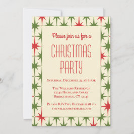 Retro Vintage Midsekels moderna julstjärnor Inbjudningar