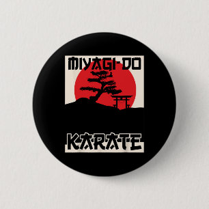 Retro Vintage Miyagi-do Karate Life Bonsai Träd Mo Knapp