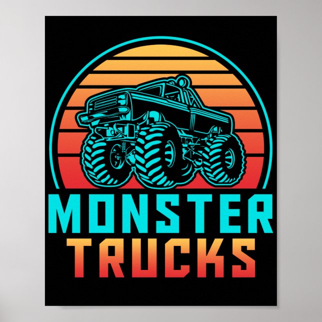 Retro Vintage Monster Lastbilar Poster (Framsidan)