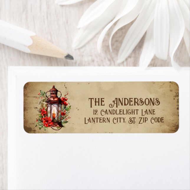 Retro-Vintage - mönster Returadress Etikett (Insitu)