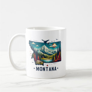Retro Vintage Montana, Karta Kaffemugg