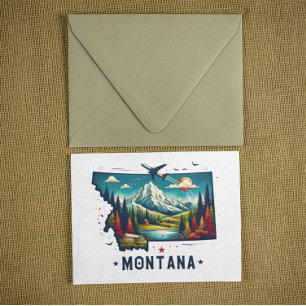 Retro Vintage Montana, Karta Vykort
