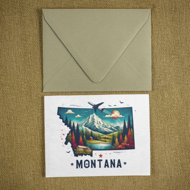 Retro Vintage Montana, Karta Vykort (montana usa retro vintage postcard)